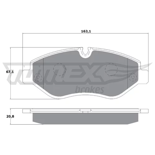 Sada brzdových platničiek kotúčovej brzdy TOMEX Brakes TX 14-25