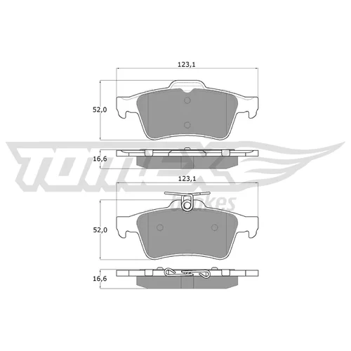 Sada brzdových platničiek kotúčovej brzdy TOMEX Brakes TX 14-28