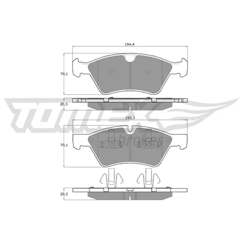 Sada brzdových platničiek kotúčovej brzdy TOMEX Brakes TX 14-57