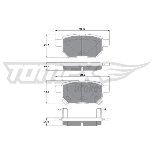 Sada brzdových platničiek kotúčovej brzdy TOMEX Brakes TX 15-01