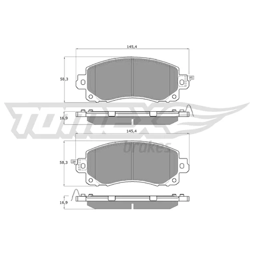 Sada brzdových platničiek kotúčovej brzdy TOMEX Brakes TX 16-12