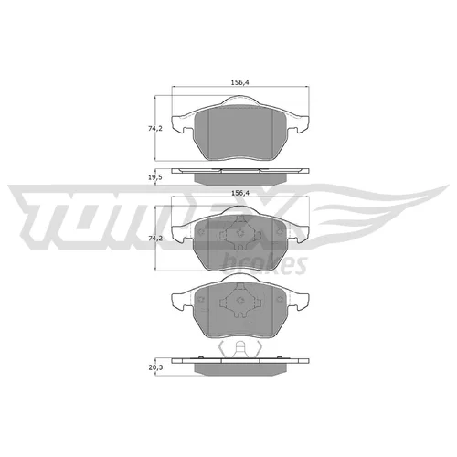 Sada brzdových platničiek kotúčovej brzdy TOMEX Brakes TX 16-54