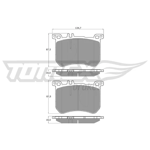 Sada brzdových platničiek kotúčovej brzdy TOMEX Brakes TX 18-77