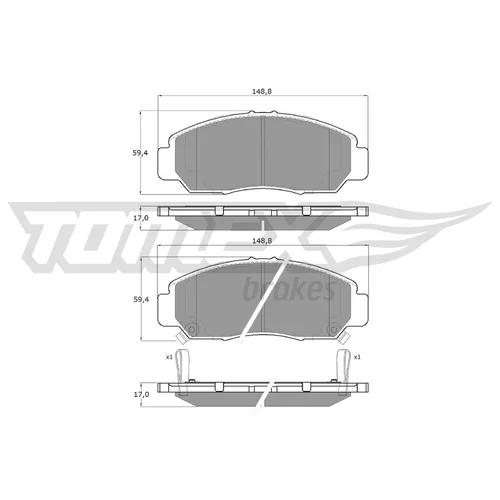 Sada brzdových platničiek kotúčovej brzdy TOMEX Brakes TX 19-32