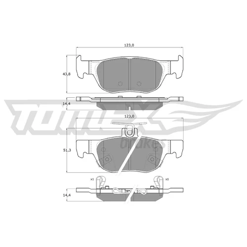 Sada brzdových platničiek kotúčovej brzdy TOMEX Brakes TX 19-89