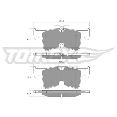 Sada brzdových platničiek kotúčovej brzdy TOMEX Brakes TX 60-64