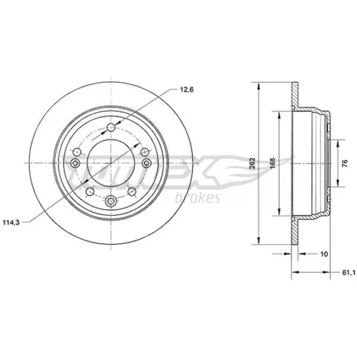 Brzdový kotúč TOMEX Brakes TX 70-51