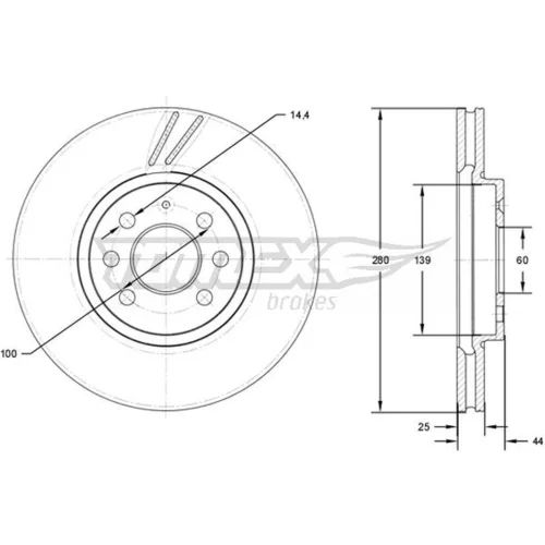 Brzdový kotúč TOMEX Brakes TX 71-20