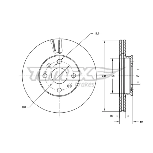 Brzdový kotúč TOMEX Brakes TX 71-62