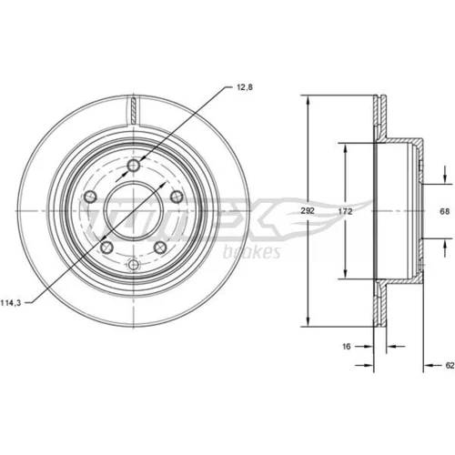 Brzdový kotúč TOMEX Brakes TX 71-72