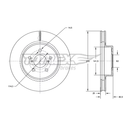 Brzdový kotúč TOMEX Brakes TX 71-95