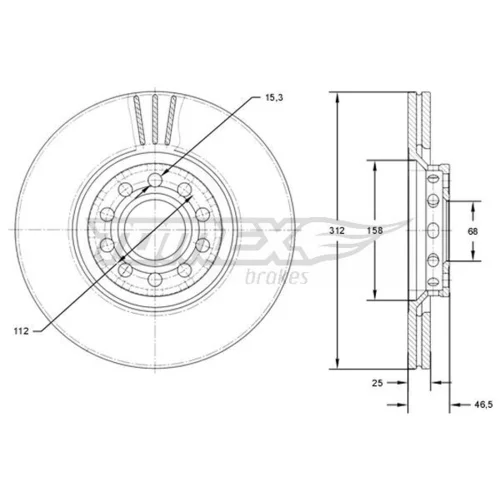 Brzdový kotúč TOMEX Brakes TX 71-97