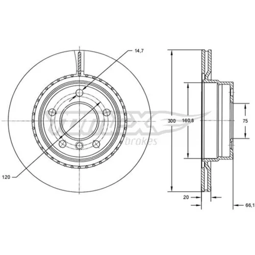 Brzdový kotúč TOMEX Brakes TX 72-72