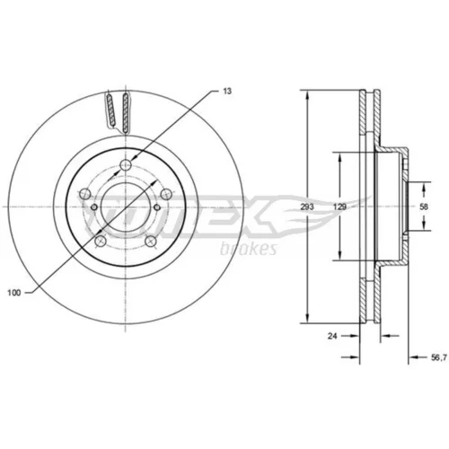 Brzdový kotúč TOMEX Brakes TX 72-74