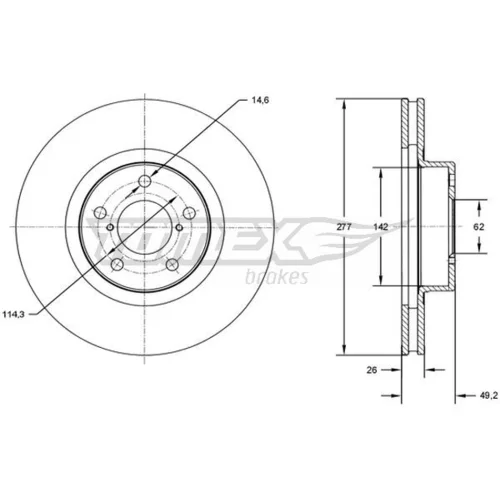 Brzdový kotúč TOMEX Brakes TX 72-83