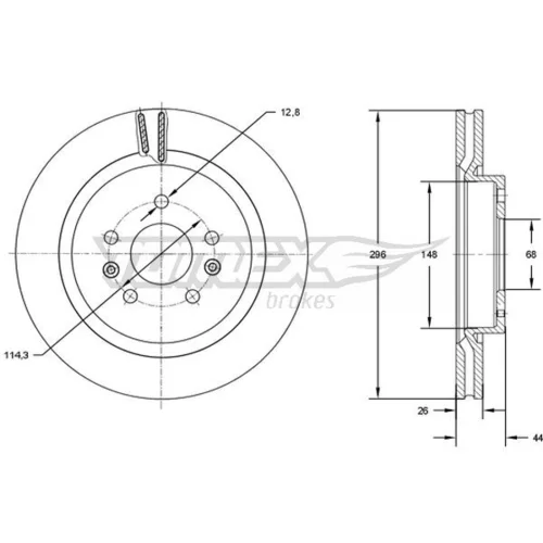 Brzdový kotúč TOMEX Brakes TX 72-99