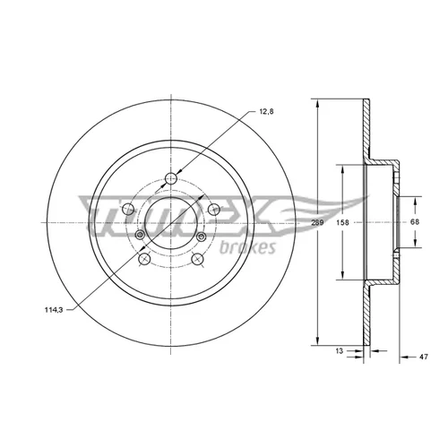 Brzdový kotúč TOMEX Brakes TX 73-54