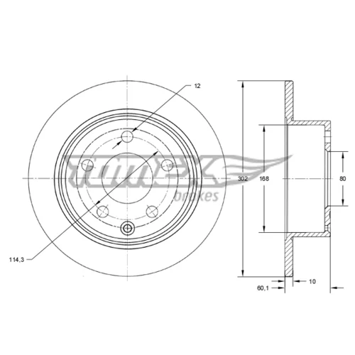 Brzdový kotúč TOMEX Brakes TX 73-66