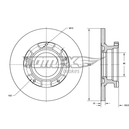 Brzdový kotúč TOMEX Brakes TX 73-93