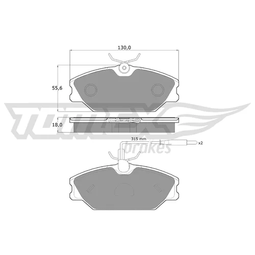 Sada brzdových platničiek kotúčovej brzdy TOMEX Brakes TX 10-76