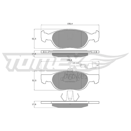 Sada brzdových platničiek kotúčovej brzdy TOMEX Brakes TX 11-87