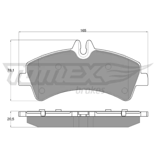 Sada brzdových platničiek kotúčovej brzdy TOMEX Brakes TX 14-26