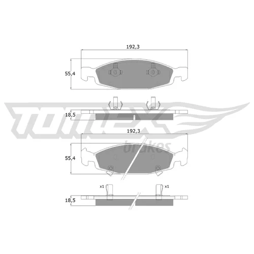 Sada brzdových platničiek kotúčovej brzdy TOMEX Brakes TX 14-89