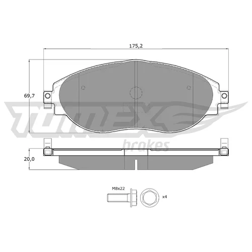 Sada brzdových platničiek kotúčovej brzdy TOMEX Brakes TX 16-842