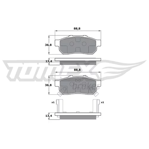 Sada brzdových platničiek kotúčovej brzdy TOMEX Brakes TX 17-22