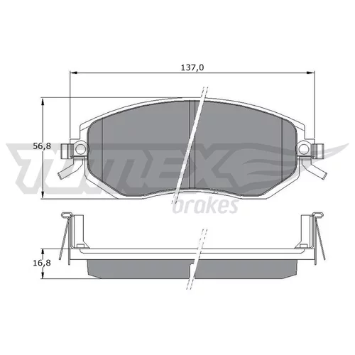 Sada brzdových platničiek kotúčovej brzdy TOMEX Brakes TX 17-65