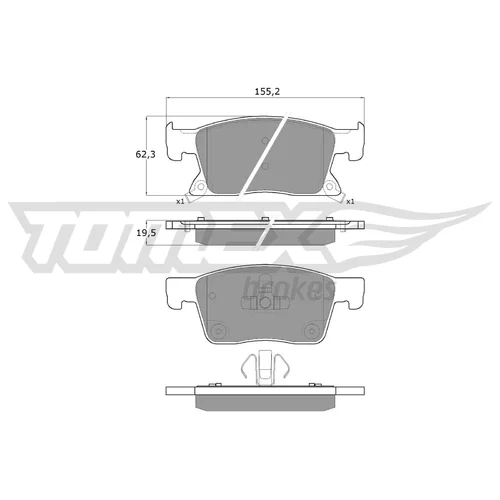 Sada brzdových platničiek kotúčovej brzdy TOMEX Brakes TX 17-87