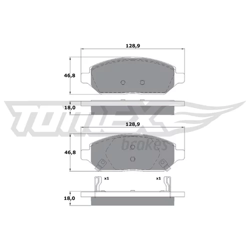 Sada brzdových platničiek kotúčovej brzdy TOMEX Brakes TX 17-90