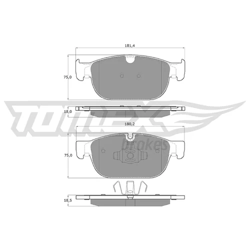 Sada brzdových platničiek kotúčovej brzdy TOMEX Brakes TX 18-57