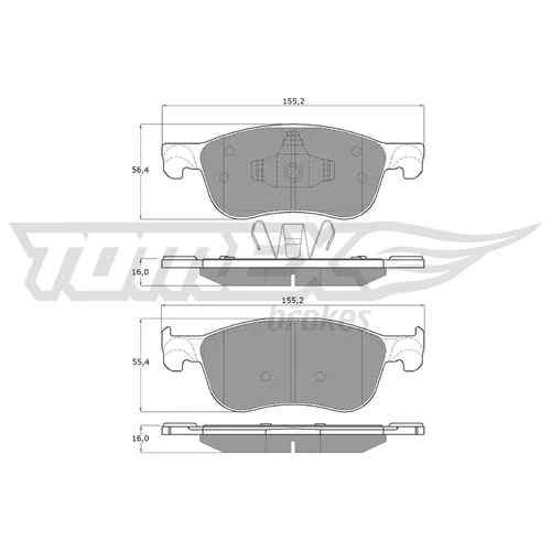 Sada brzdových platničiek kotúčovej brzdy TOMEX Brakes TX 18-90