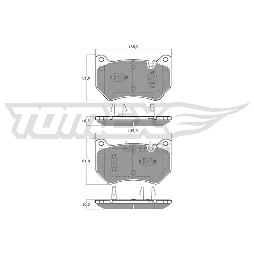 Sada brzdových platničiek kotúčovej brzdy TOMEX Brakes TX 19-431