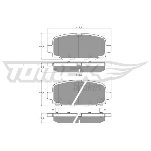 Sada brzdových platničiek kotúčovej brzdy TOMEX Brakes TX 19-79