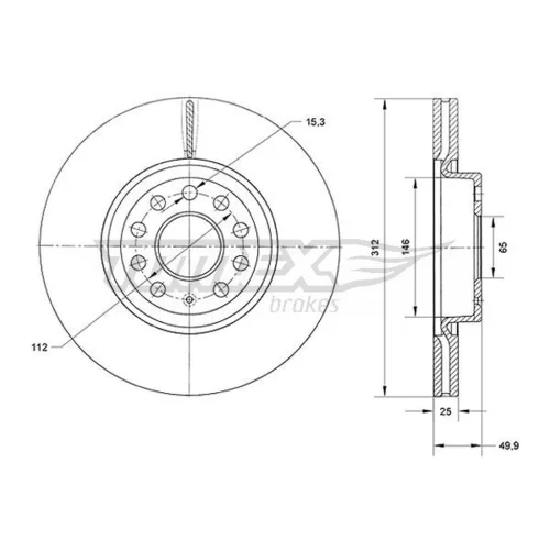 Brzdový kotúč TOMEX Brakes TX 71-12