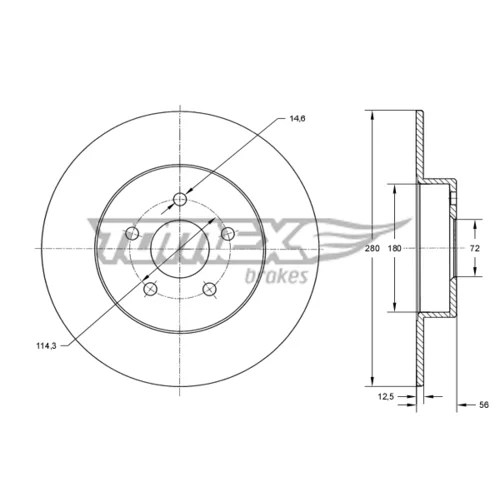 Brzdový kotúč TOMEX Brakes TX 71-46