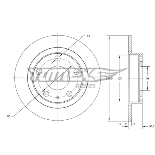 Brzdový kotúč TOMEX Brakes TX 71-58