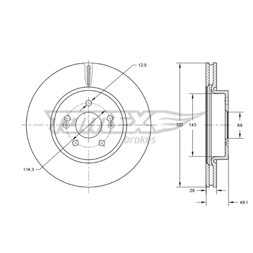 Brzdový kotúč TX 73-32 (TOMEX Brakes)