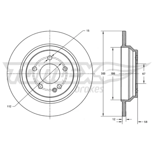 Brzdový kotúč TOMEX Brakes TX 73-43