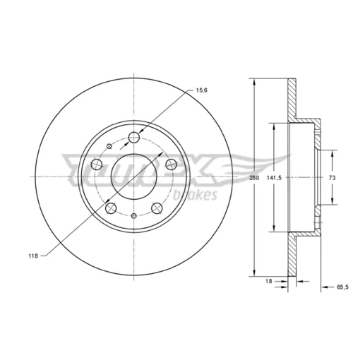 Brzdový kotúč TOMEX Brakes TX 73-46