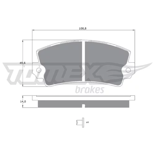 Sada brzdových platničiek kotúčovej brzdy TOMEX Brakes TX 10-43