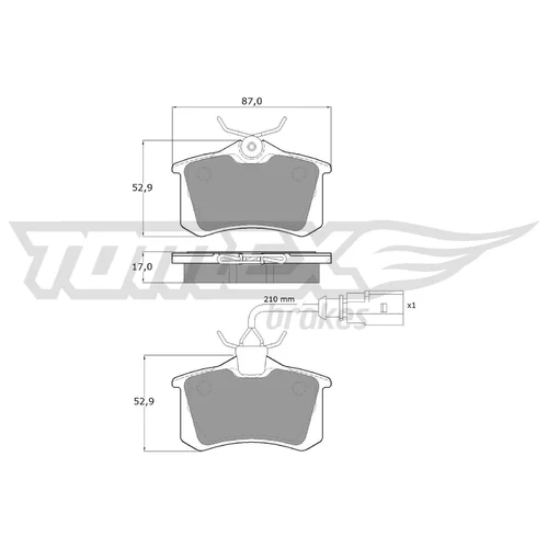 Sada brzdových platničiek kotúčovej brzdy TOMEX Brakes TX 10-782