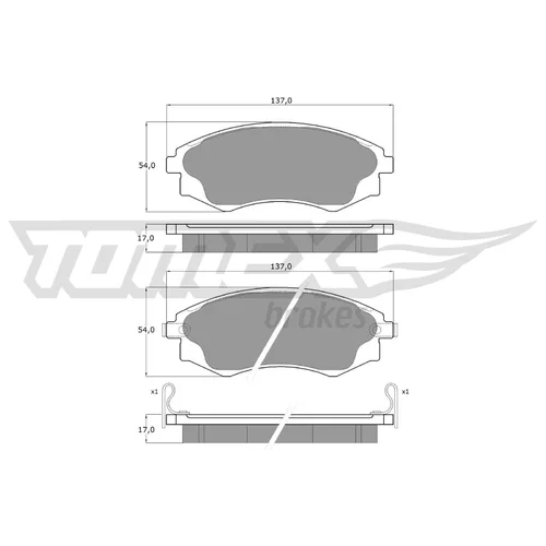 Sada brzdových platničiek kotúčovej brzdy TOMEX Brakes TX 11-07