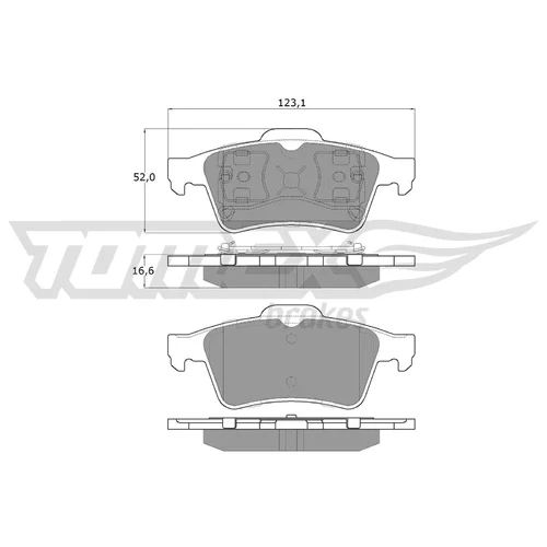 Sada brzdových platničiek kotúčovej brzdy TOMEX Brakes TX 12-95