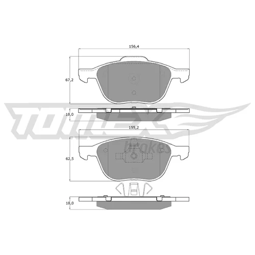 Sada brzdových platničiek kotúčovej brzdy TOMEX Brakes TX 13-05