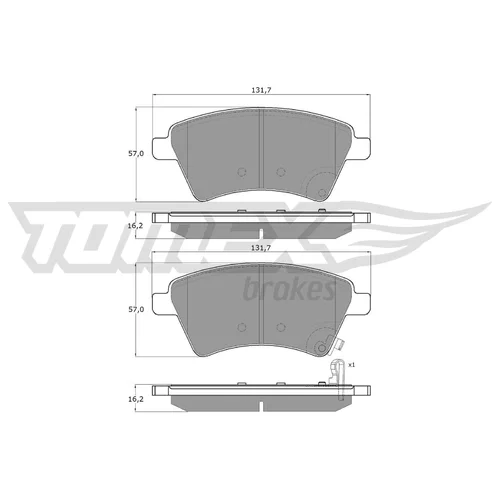 Sada brzdových platničiek kotúčovej brzdy TOMEX Brakes TX 15-19