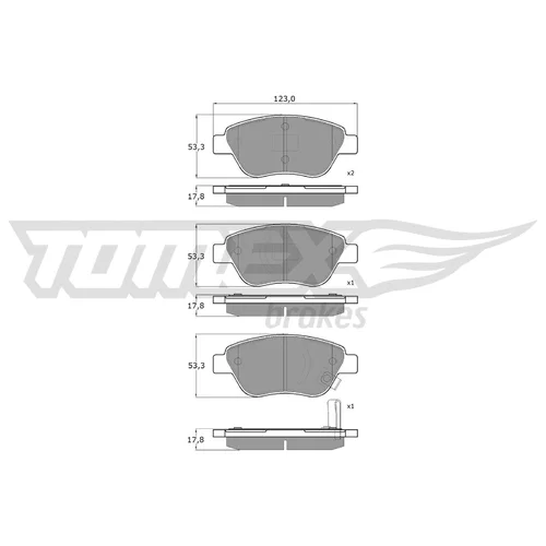 Sada brzdových platničiek kotúčovej brzdy TOMEX Brakes TX 15-20