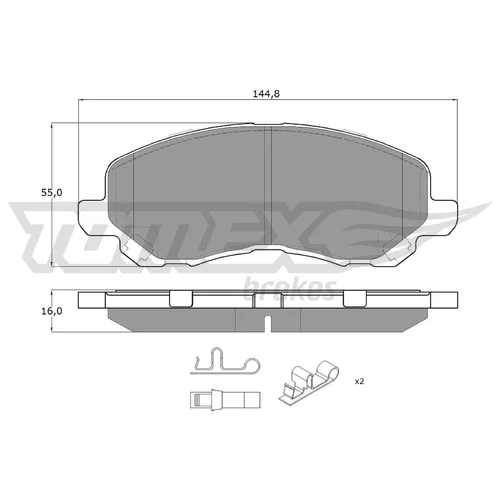 Sada brzdových platničiek kotúčovej brzdy TOMEX Brakes TX 15-27